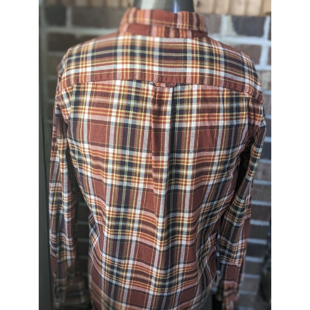 Mens American Eagle Flannel Shirt Brown Plaid Long Sleeve Size M Seriously Soft - Picture 3 of 7